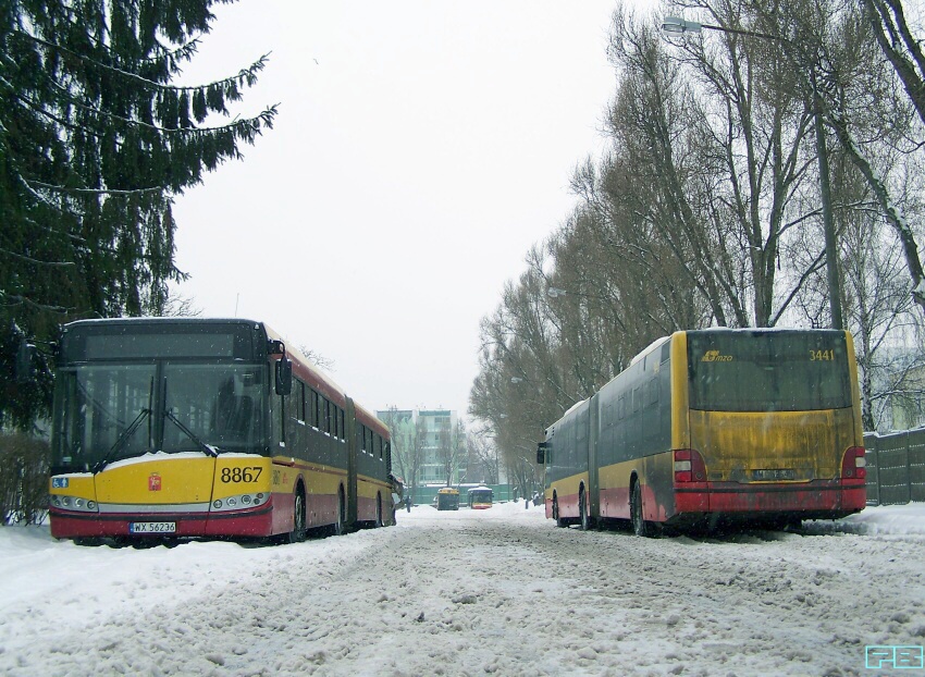 3441, 8867
Lew czeka na wymianę stłuczonej bocznej szyby, a Solaris na nowy zadek.
Słowa kluczowe: Lion'sCityG 3441 SU18 8867 ORT 2013